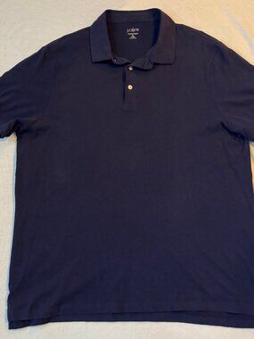 J. Crew Sueded Cotton Polo Shirt - Ultramarine - Size XL